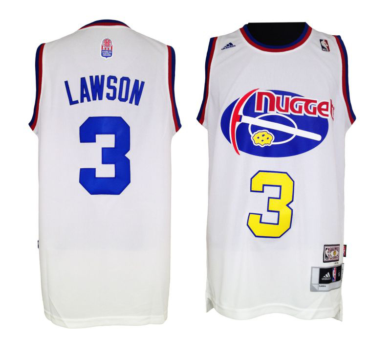  NBA Denver Nuggets 3 Ty Lawson 1975 76 ABA Hardwood Classic Prospector Throwback Swingman White Jersey